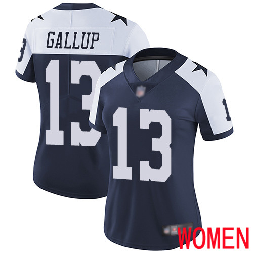Women Dallas Cowboys Limited Navy Blue Michael Gallup Alternate #13 Vapor Untouchable Throwback NFL Jersey